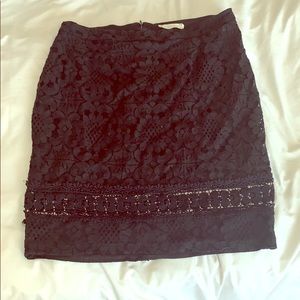 Lush black lace cute pencil skirt